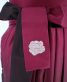 卒業式袴単品レンタル[刺繍]赤紫×焦茶ぼかしにバラとハート刺繍[身長148-152cm]No.615